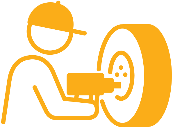 Person Working on Tire Icon