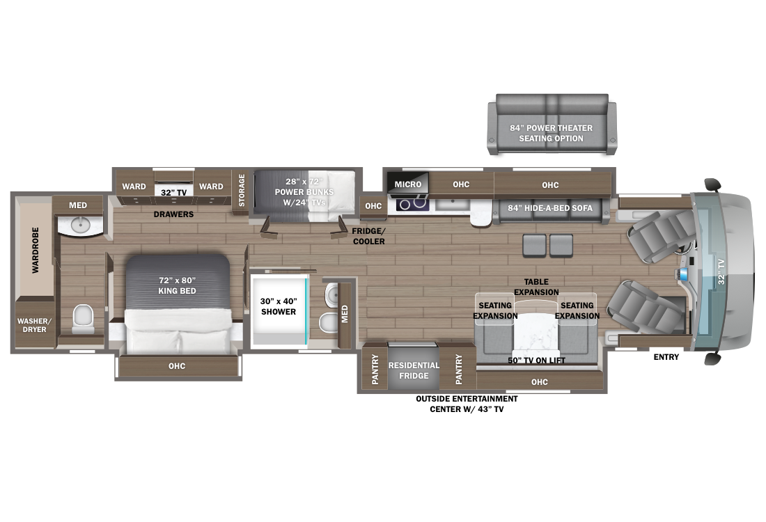 2025 Entegra Aspire 44R Floorplan Image