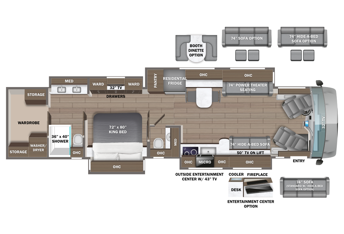2025 Entegra Cornerstone 45D Floorplan Image