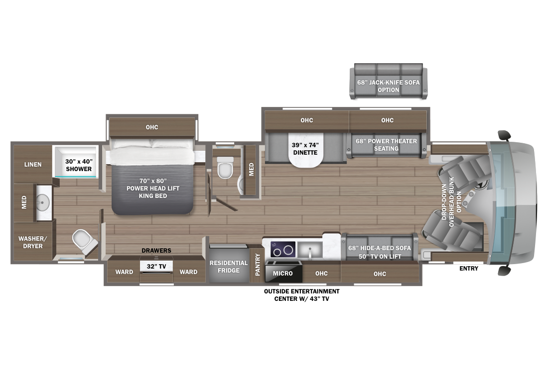 2025 Entegra Reatta 39T2 Floorplan Image