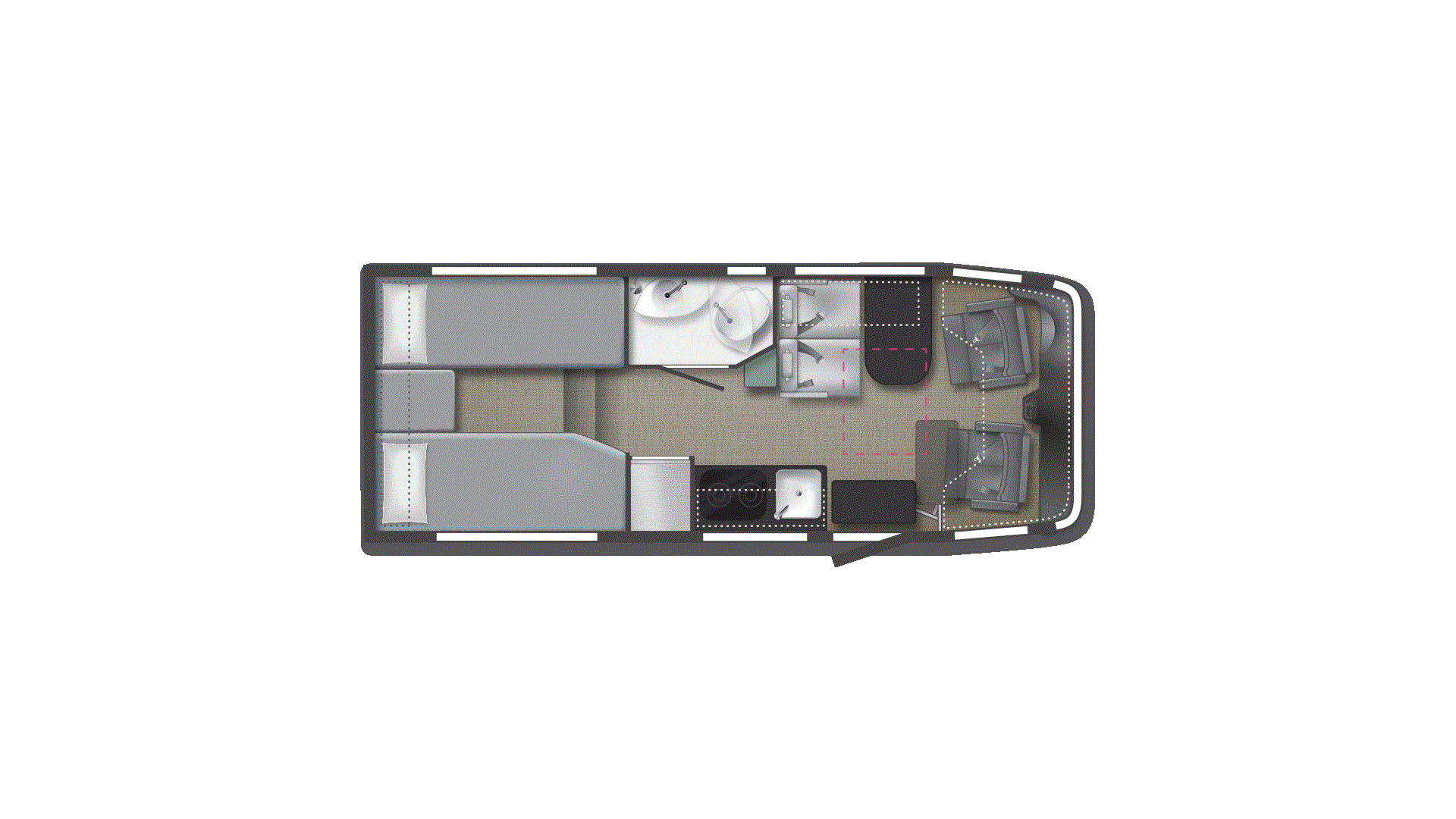 2025 Winnebago Ekko 22A Floorplan Image